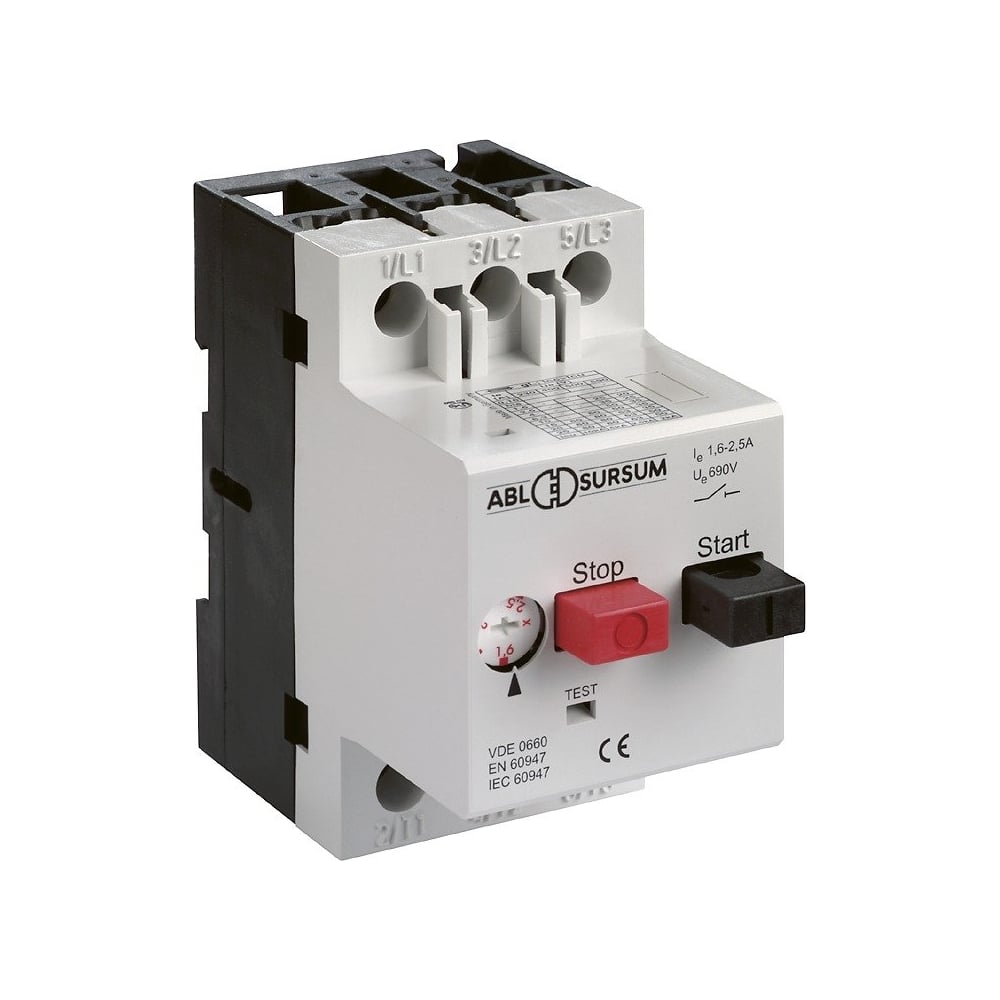 Автомат с регулируемой тепловой защитой ABL 4 - 6.3 А, 10 кА MS6.3 ...