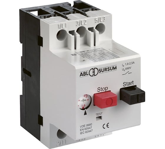Автомат с регулируемой тепловой защитой ABL 4 - 6.3 А, 10 кА MS6.3