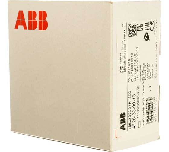 Контактор ABB AF26-30-00-13, с универсальной катушкой управления, 100-250B, AC/DC, 1SBL237001R1300