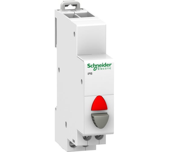 Кнопка управления Systeme Electric Acti 9 iPB 1НЗ серый + красный индикатор SE A9E18037 1