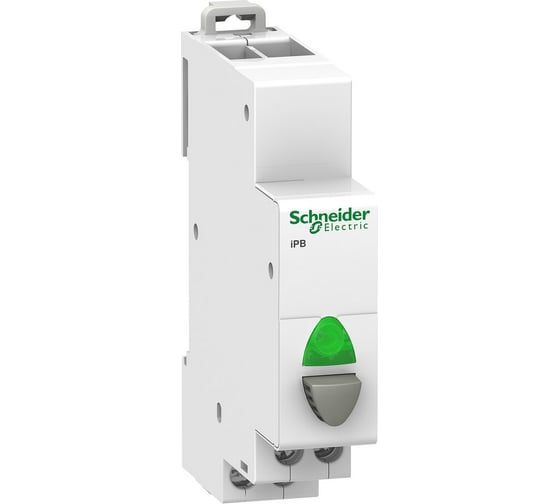 Кнопка управления Schneider Electric Acti 9 iPB 1НО серый+зеленый индикатор SE A9E18036