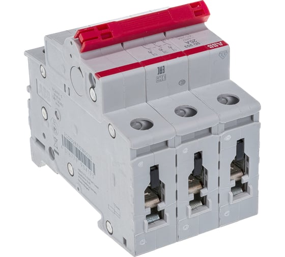 Рубильник ABB 3п SD203 25A рычаг красный 2CDD283101R0025