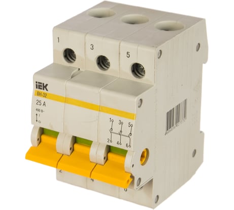 Выключатель нагрузки IEK ВН-32 25А/3П ИЭК MNV10-3-025