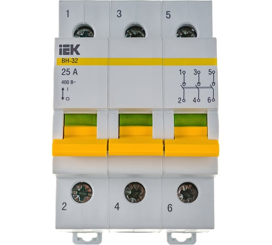 Выключатель нагрузки IEK ВН-32 25А/3П ИЭК MNV10-3-025