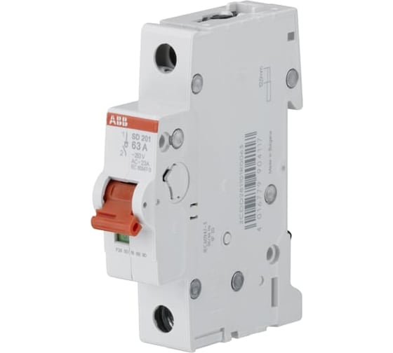 Рубильник ABB 1 полюс SHD201/50 рычаг красный 2CDD271111R0050 1