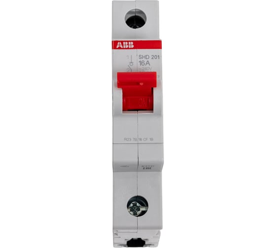 Рубильник ABB 1 полюс SHD201/16 рычаг красный 2CDD271111R0016