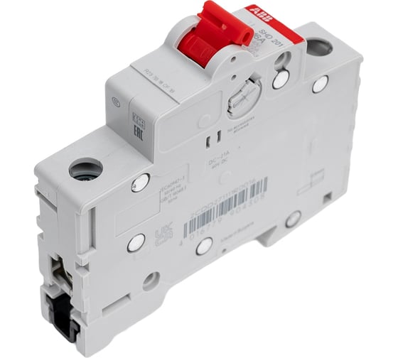 Рубильник ABB 1 полюс SHD201/16 рычаг красный 2CDD271111R0016