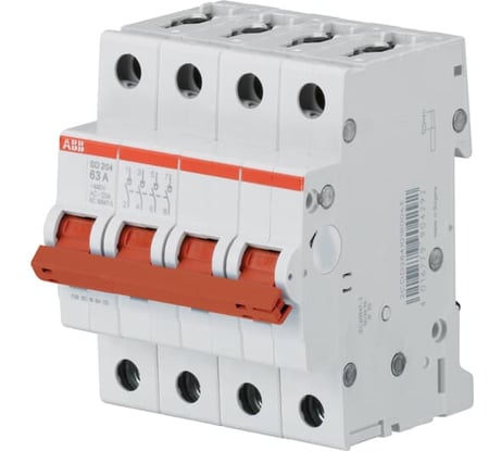 Рубильник ABB 4 полюса SD204/32 рычаг красный 2CDD284101R0032