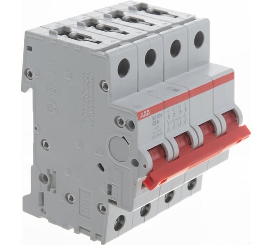 Рубильник ABB 4 полюса SD204/63 рычаг красный 2CDD284101R0063