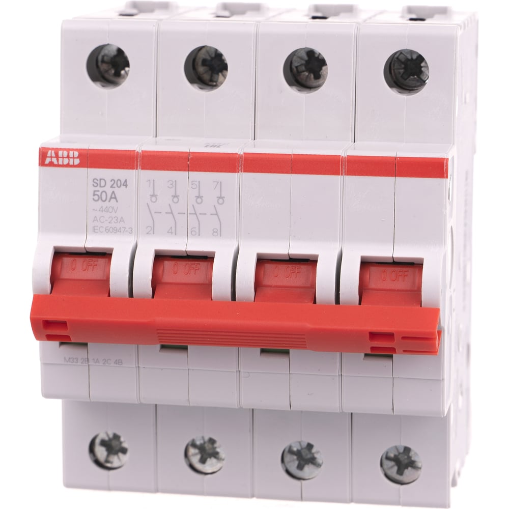 Рубильник ABB 4 полюса SD204/50 рычаг красный 2CDD284101R0050 ...