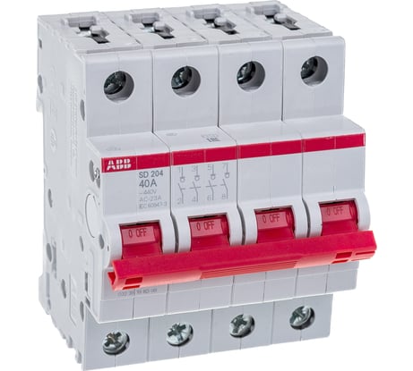 Рубильник ABB 4 полюса SD204/40 рычаг красный 2CDD284101R0040