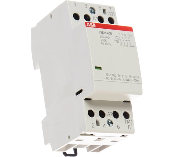 Контактор ABB ESB25-40N-06 модульный 25А АС-1, 4НО, катушка 230В AC/DC 1SAE231111R0640