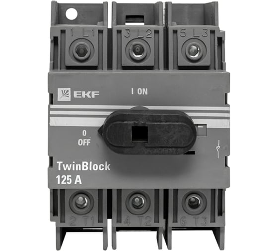 Рубильник EKF 125A 3P c рукояткой управления для прямой установки TwinBlock tb-125-3p-f