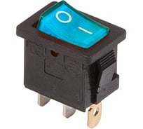 Клавишный выключатель REXANT 250v 6а (3с) on-off синий с подсветкой mini (rwb-206, sc-768) 10 шт 36-2151