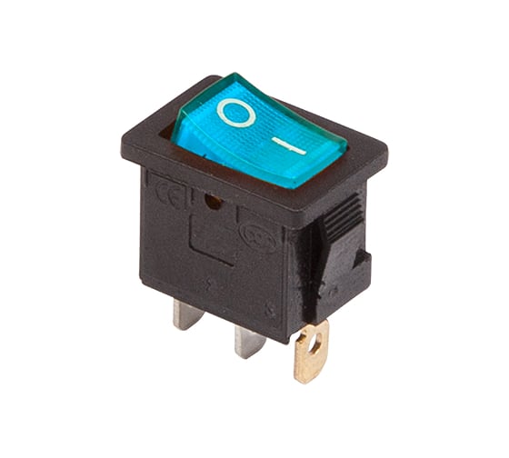 Клавишный выключатель REXANT 250v 6а (3с) on-off синий с подсветкой mini (rwb-206, sc-768) 10 шт 36-2151