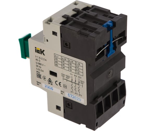 Выключатель автоматической защиты двигателя IEK ПРК 32-2.5 In2.5A Ir1.6-2.5A Ue 660В ИЭК DMS11-D25