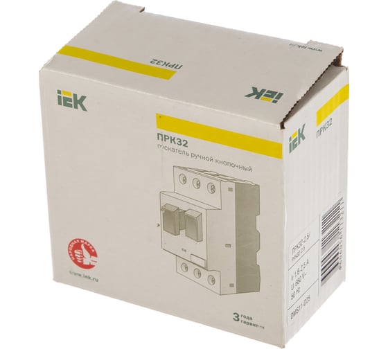 Выключатель автоматической защиты двигателя IEK ПРК 32-2.5 In2.5A Ir1.6-2.5A Ue 660В ИЭК DMS11-D25