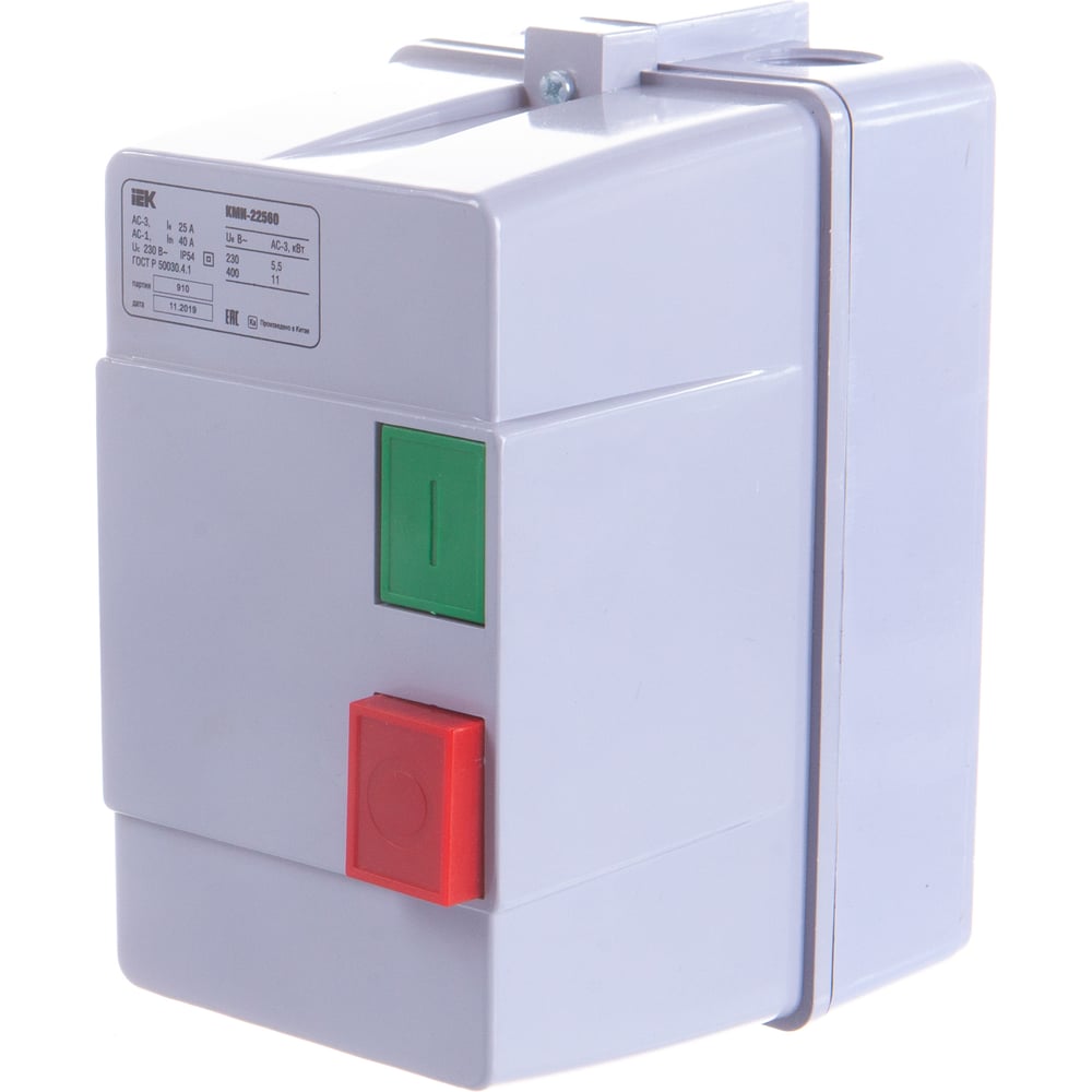 Контактор IEK КМИ-22560 25А 220В/АС3 IP54 ИЭК KKM26-025-220-00 ...
