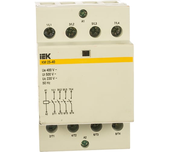 Модульный контактор IEK КМ25-40 25А/4п 4НО 230В AC/DC ИЭК MKK20-25-40