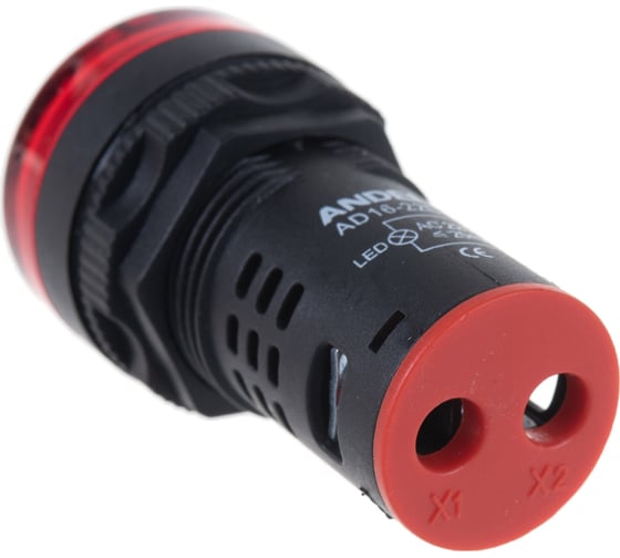 Лампа ANDELI AD16-22DS LED матрица d22мм красный 220В AC ADL10-143