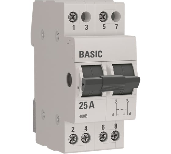 Трехпозиционный переключатель EKF 2P 25А Basic tps-2-25