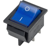 Клавишный выключатель REXANT 250V 16А (4с) ON-OFF синий с подсветкой (RWB-502, SC-767, IRS-201-1) 36-2331-1