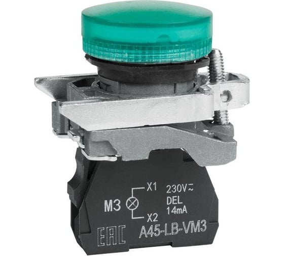 Сигнальная лампа КЭАЗ OptiSignal D22 C4-L-M3 зел. металл 230-240VAC XB4BVM3 332174 1