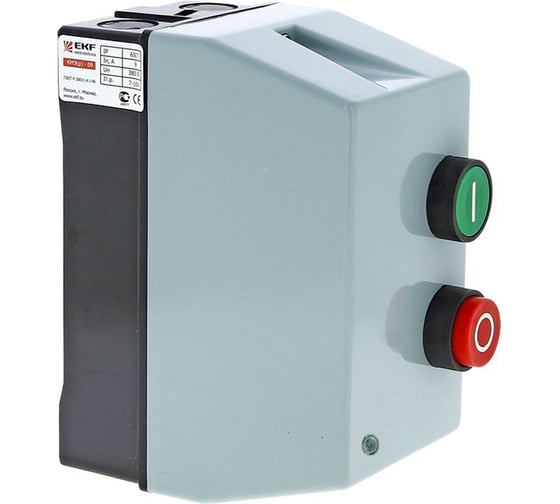 Пускатель EKF в корпусе IP65 КМЭ 9А 230В с РТЭ Ir-7-10А и индик. PROxima ctrp-r-9-230v-led