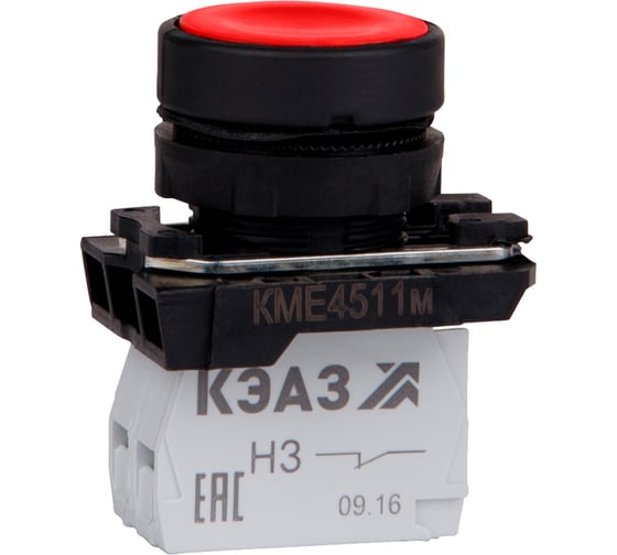 Кнопка КЭАЗ КМЕ4522м-красный-2но+2нз-цилиндр-IP54 293182 1
