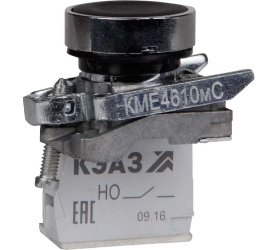 Кнопка КЭАЗ КМЕ4501мС-черный-0но+1нз-цилиндр-IP54 275181 1