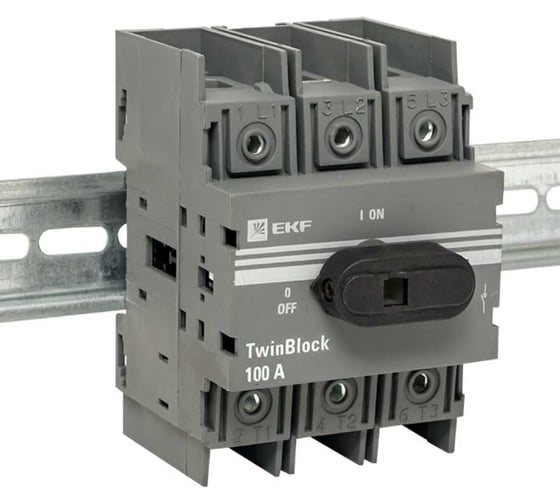 Рубильник c рукояткой управления для прямой установки EKF 3P TwinBlock PROxima 100A tb-100-3p-f