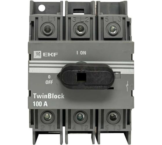 Рубильник c рукояткой управления для прямой установки EKF 3P TwinBlock PROxima 100A tb-100-3p-f