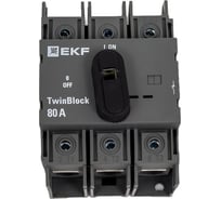 Рубильник c рукояткой управления для прямой установки EKF 3P TwinBlock PROxima 80A tb-80-3p-f