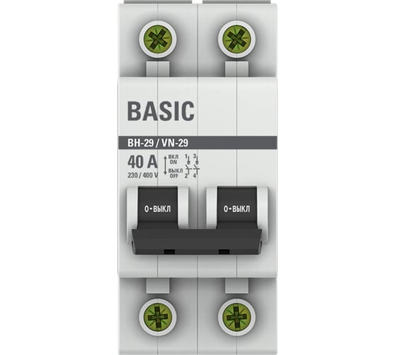 Выключатель нагрузки EKF 2P ВН-29 Basic 40А SL29-2-40-bas