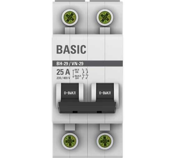 Выключатель нагрузки EKF 2P ВН-29 Basic 25А SL29-2-25-bas 16126596