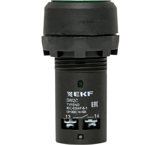 Кнопка с подсветкой EKF SW2C-10D PROxima 24В зеленая NO sw2c-md-g-24