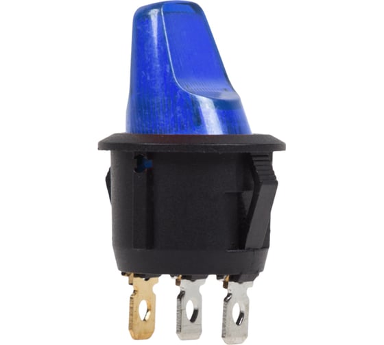 Клавишный выключатель REXANT круглый 12V 16А (3с) ON-OFF синий с подсветкой (RWB-224, SС-214) 36-2591