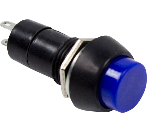Выключатель-кнопка REXANT 250V 1 А (2с) OFF-(ON) Б/Фикс синяя (PBS-11В) 36-3041