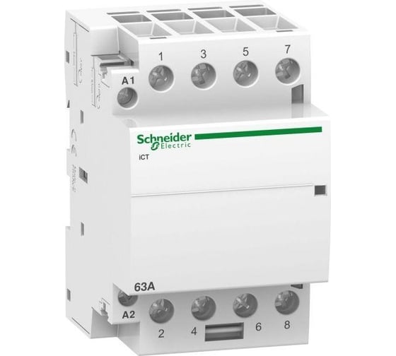 Модульный контактор Systeme Electric iСТ Acti9 63А/4п 4НО 230/240V SchE A9C20864 1