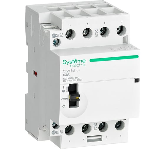 Контактор Systeme Electric City9 set 4p 4но 63a ac 400в-230в C9C32463
