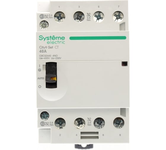 Контактор Systeme Electric City9 set 4p 4но 40a ac 400в-230в (ранее EZ9C32440) C9C32440