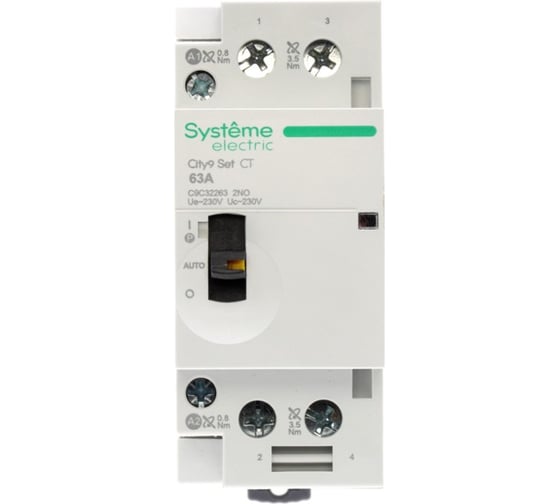 Контактор Systeme Electric City9 set 2p 2но 63a ac 230в-230в C9C32263