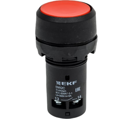 Кнопка с фиксацией EKF SW2C-11 PROxima красная NO+NC sw2c-11f-r