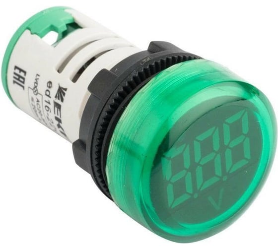 Индикатор значения напряжения EKF зеленый ED16-22VD PROxima 10 штук SQed16-22vd-g 1