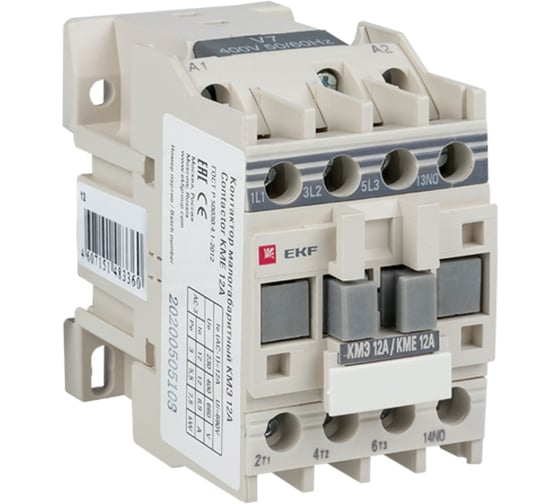 Малогабаритный контактор EKF КМЭ 12А 220В 1NC PROxima ctr-s-12-220-nc