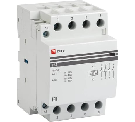 Модульный контактор EKF КМ 40А 3NО+NC PROxima km-3-40-31