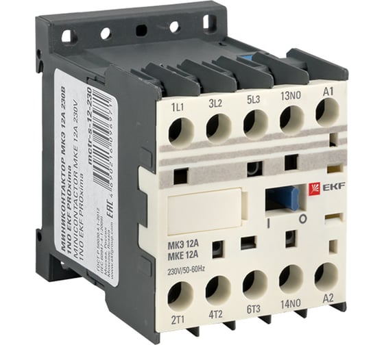 Мини-контактор EKF МКЭ 12А 230В 1NO PROxima Mctr-s-12-230