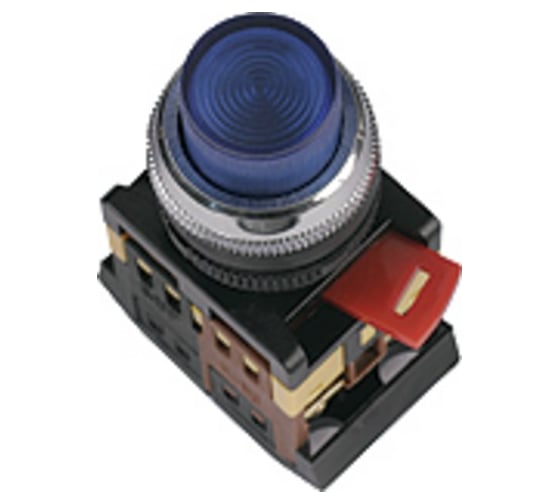 Кнопка TDM ABLFP-22 желтый, d22мм, неон/230В, 1з+1р SQ0704-0031