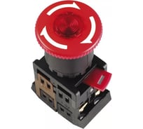 Кнопка TDM AE-22 Грибок с фиксацией, красный, d22мм, 230В, 1з+1р SQ0704-0018