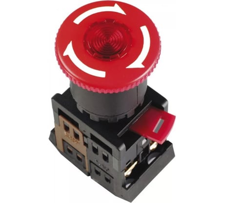 Кнопка TDM ELECTRIC AE-22 Грибок с фиксацией, красный, d22мм, 230В, 1з+1р SQ0704-0018